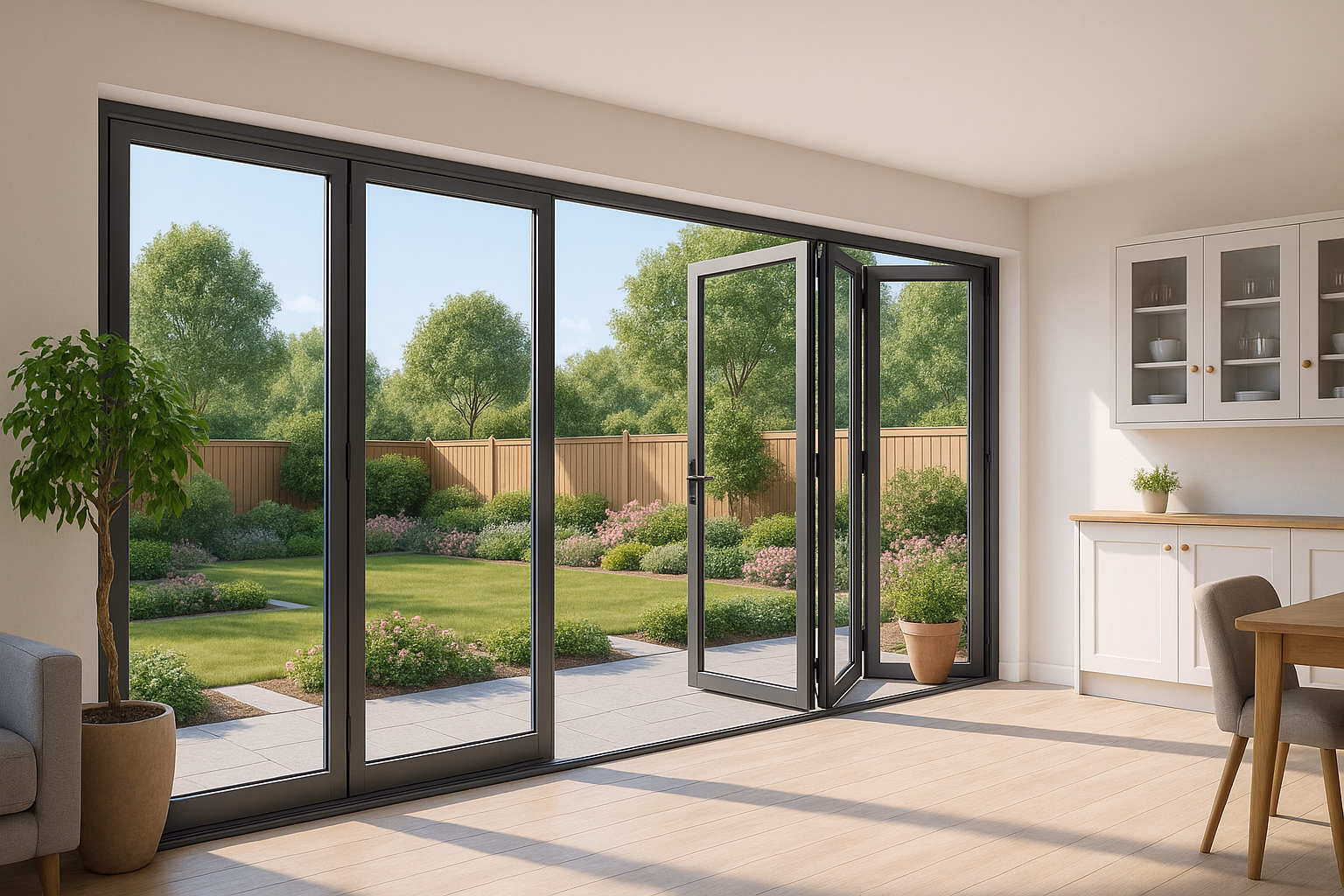 Алюминиевые двери гармошка