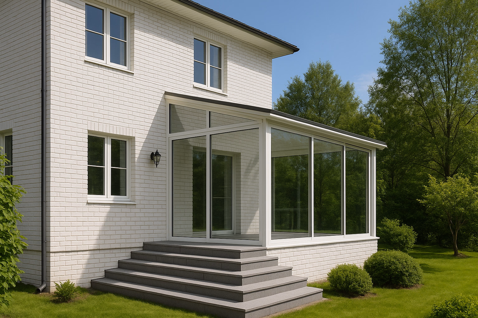 Остекление крыльца частного дома